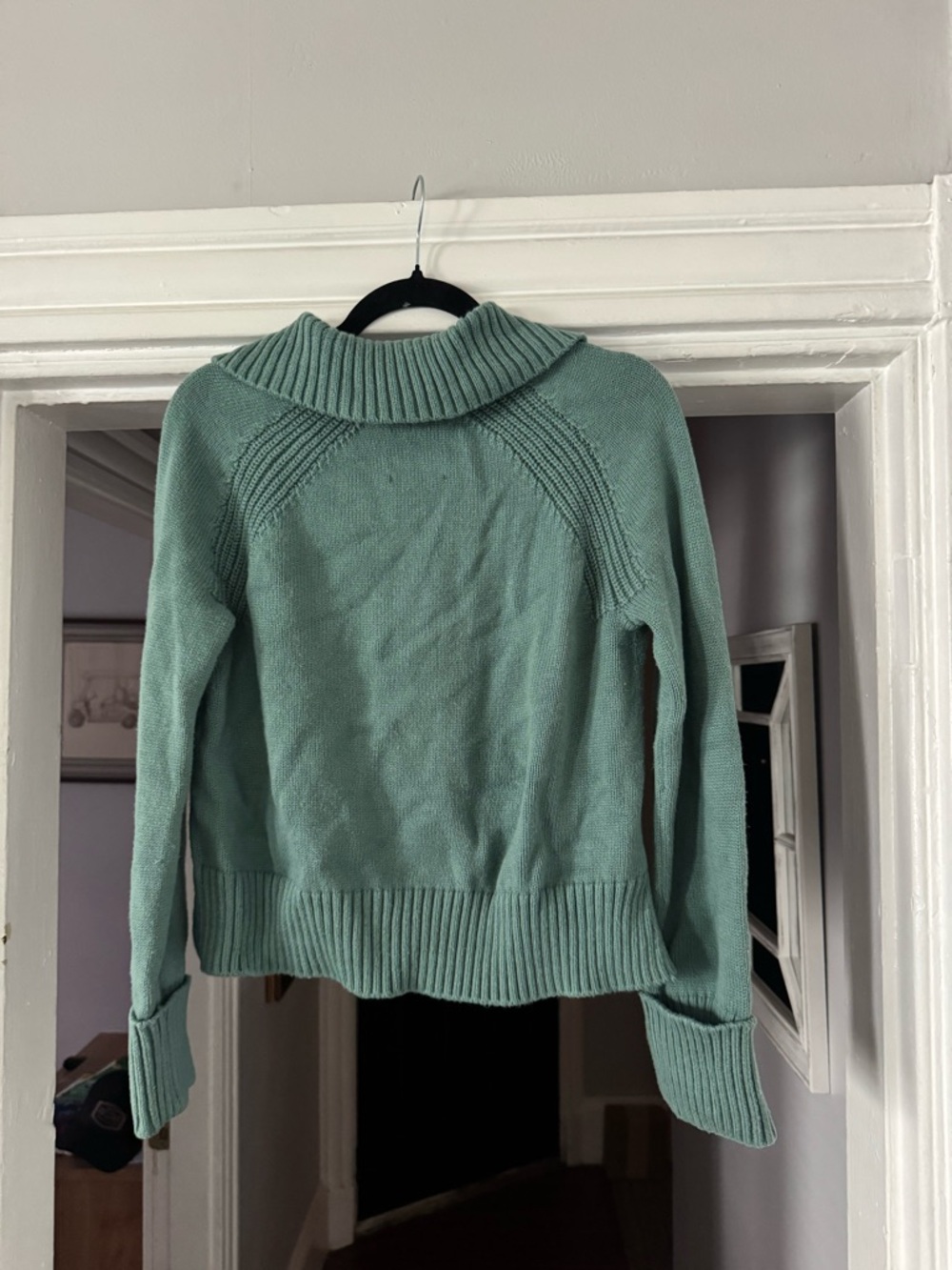 A&F Seafoam Green Polo‑Collar V‑Neck Sweater - Picture 3 of 3